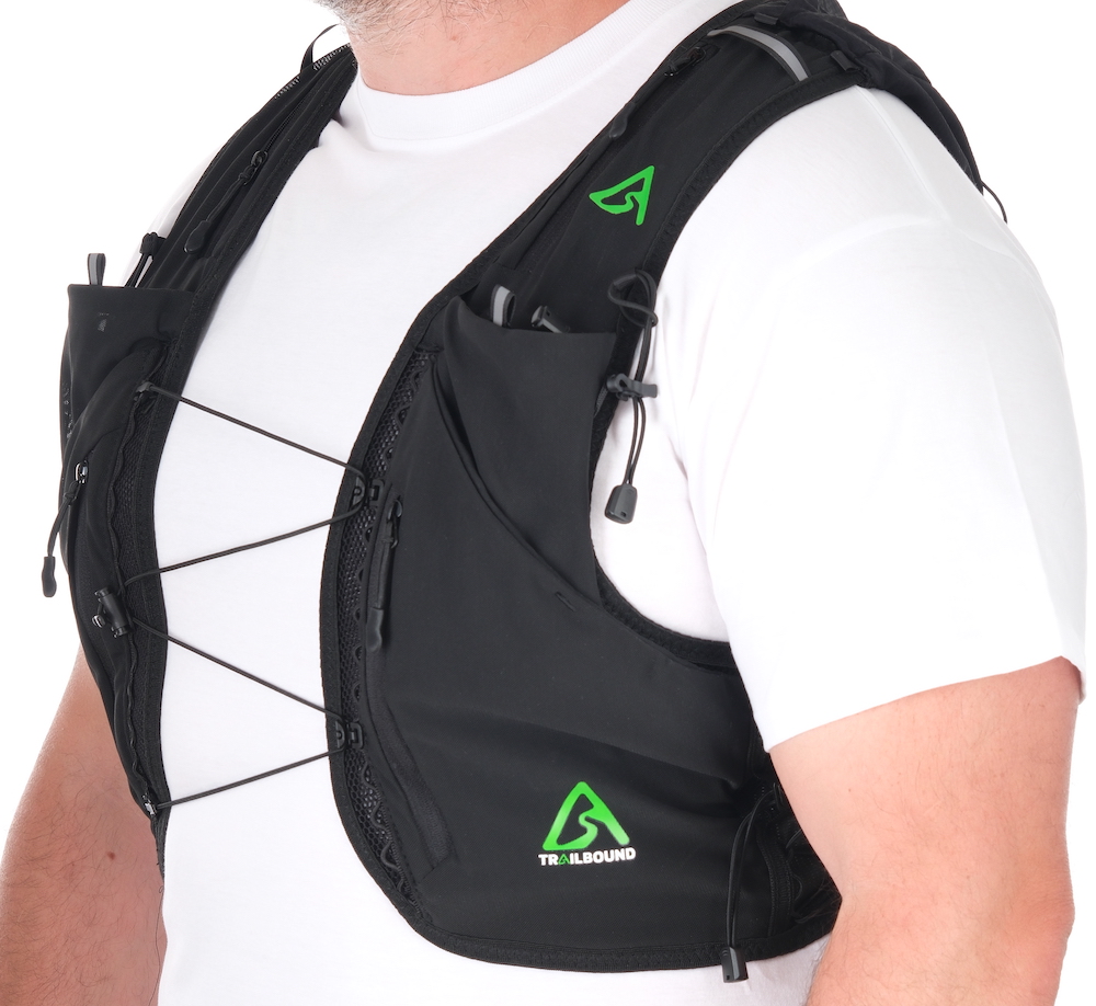 Trail runner wearing the Trailbound hydration vest